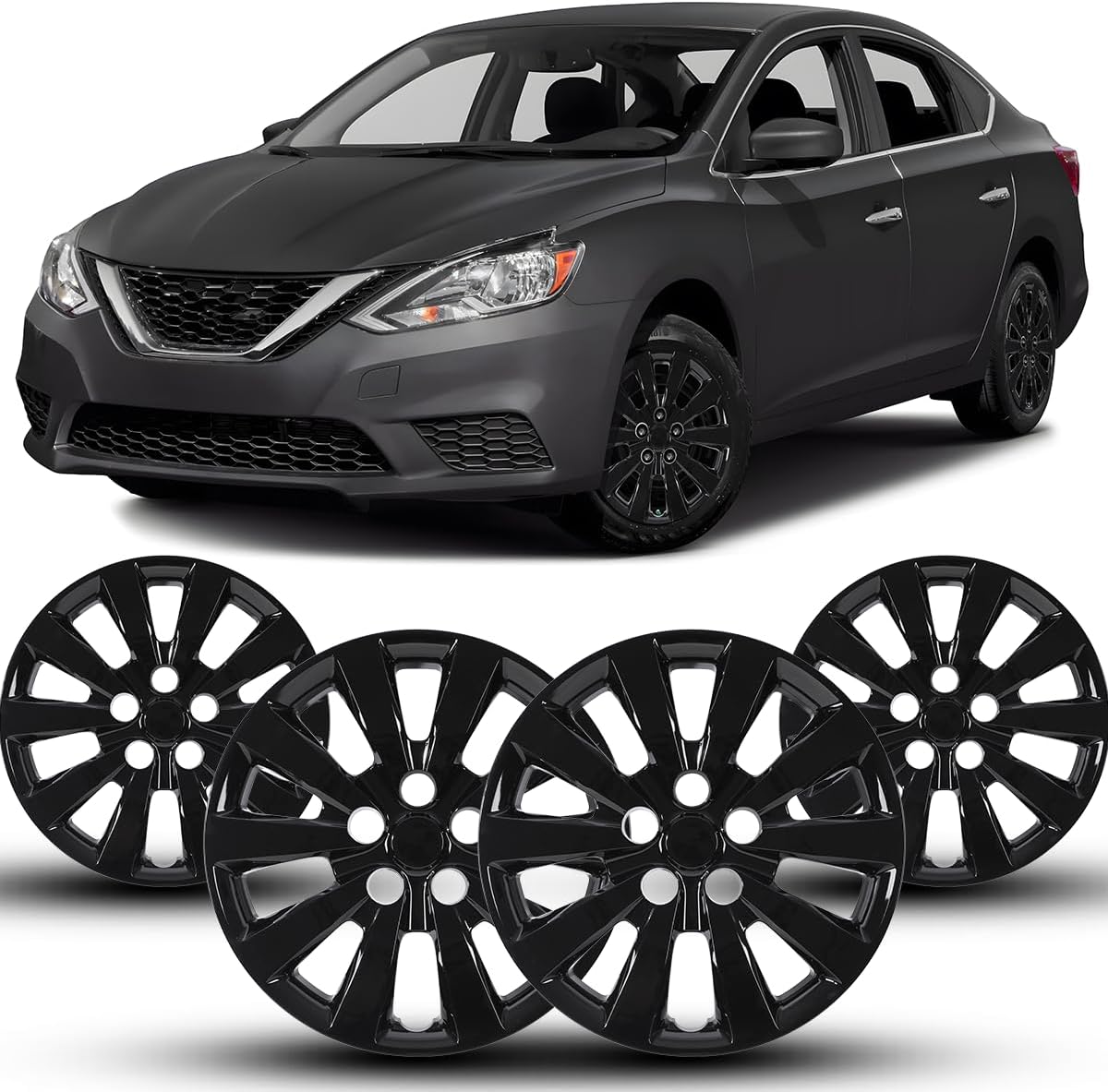 Winjet 16 Inch Hubcaps for 2013-2019 Nissan Sentra & Leaf