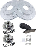 Front Performance Brake Pad & Rotor Kit with Wheel Hub Bearing