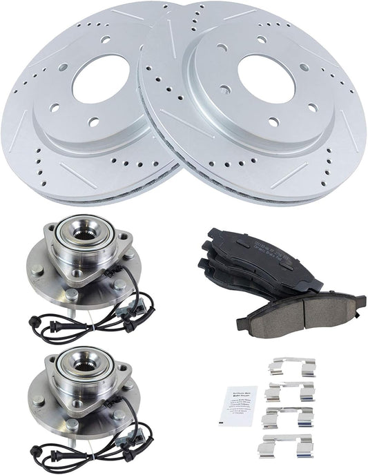 TRQ Front Performance Brake Pad & Rotor Kit for INFINITI QX56
