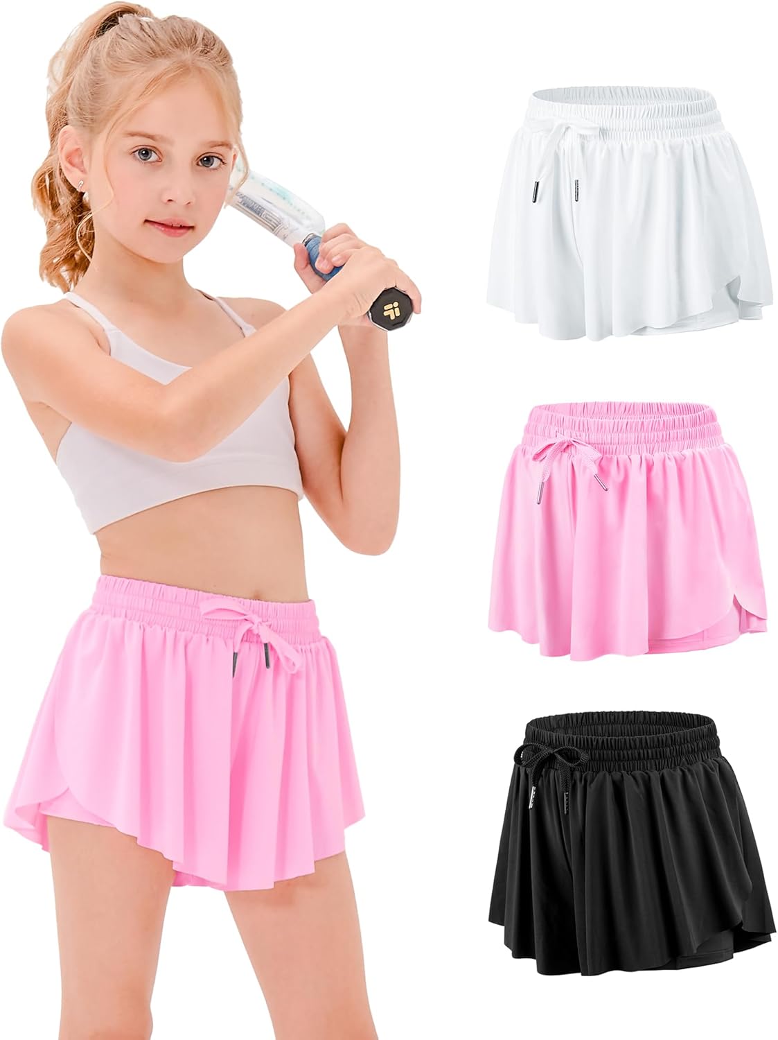 Stelle Girls Flowy Shorts with Pockets for Active Girls