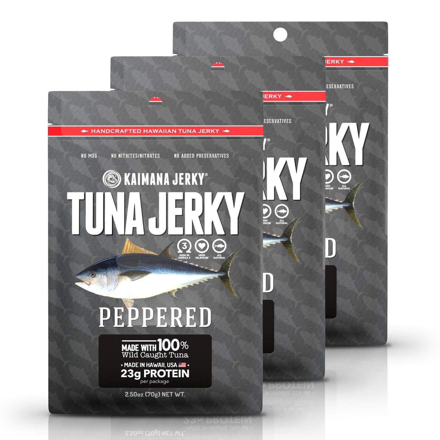 Kaimana Wild-Caught Ahi Tuna Jerky - Peppered Flavor Delight