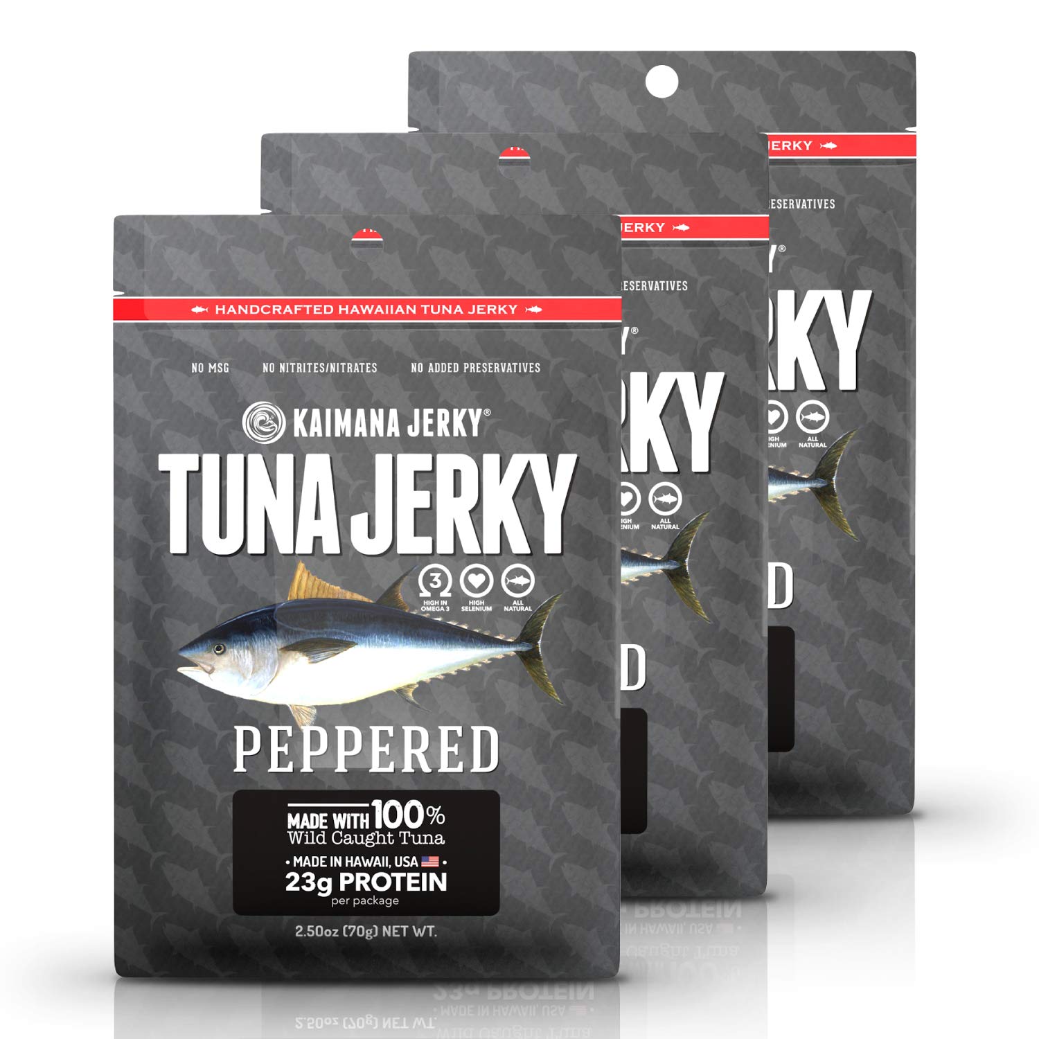 Kaimana Wild-Caught Ahi Tuna Jerky - Peppered Flavor Delight
