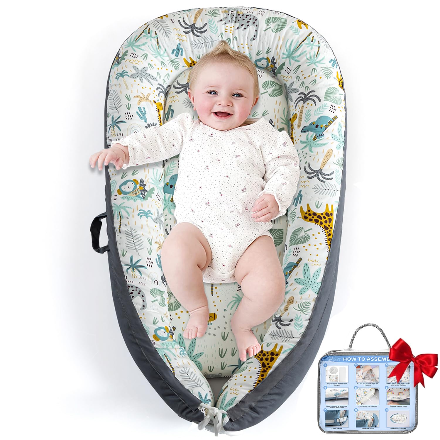 Baby Lounger for Newborns - Portable Infant Nest for Playtime