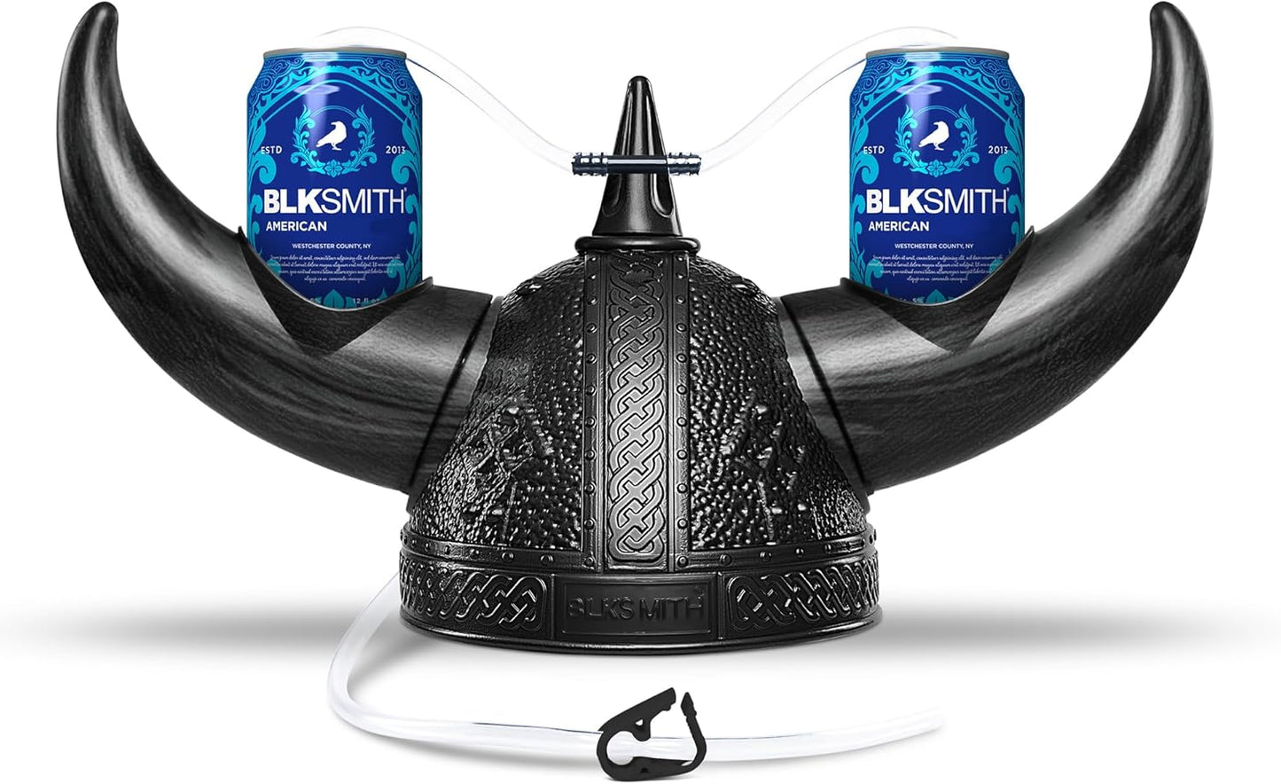 Viking Drinking Helmet - Holds 2 Cans, Adjustable Fit, Cool Dad Gift