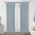 SHINELAND Baby Blue Black Out Curtains 96 Inches Long 2 Panel