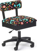 Adjustable Height Sewing and Craft Chair - Built-in Storage and Lumbar