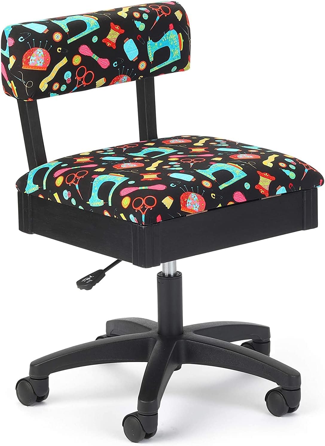 Adjustable Height Hydraulic Sewing Chair with Storage and Style