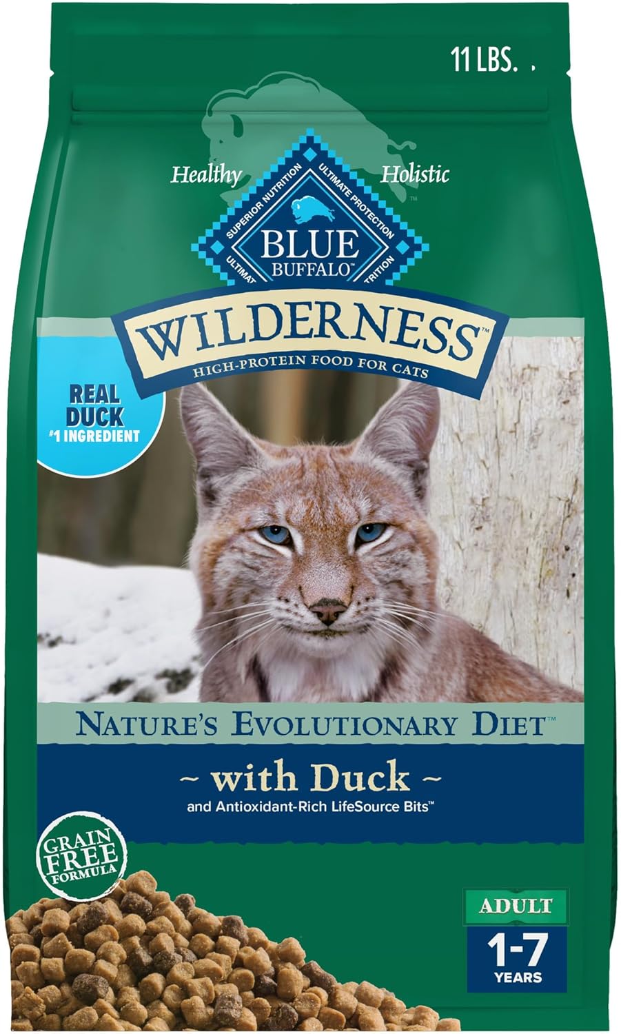 Blue Buffalo Wilderness Dry Cat Food with Real Duck for Health