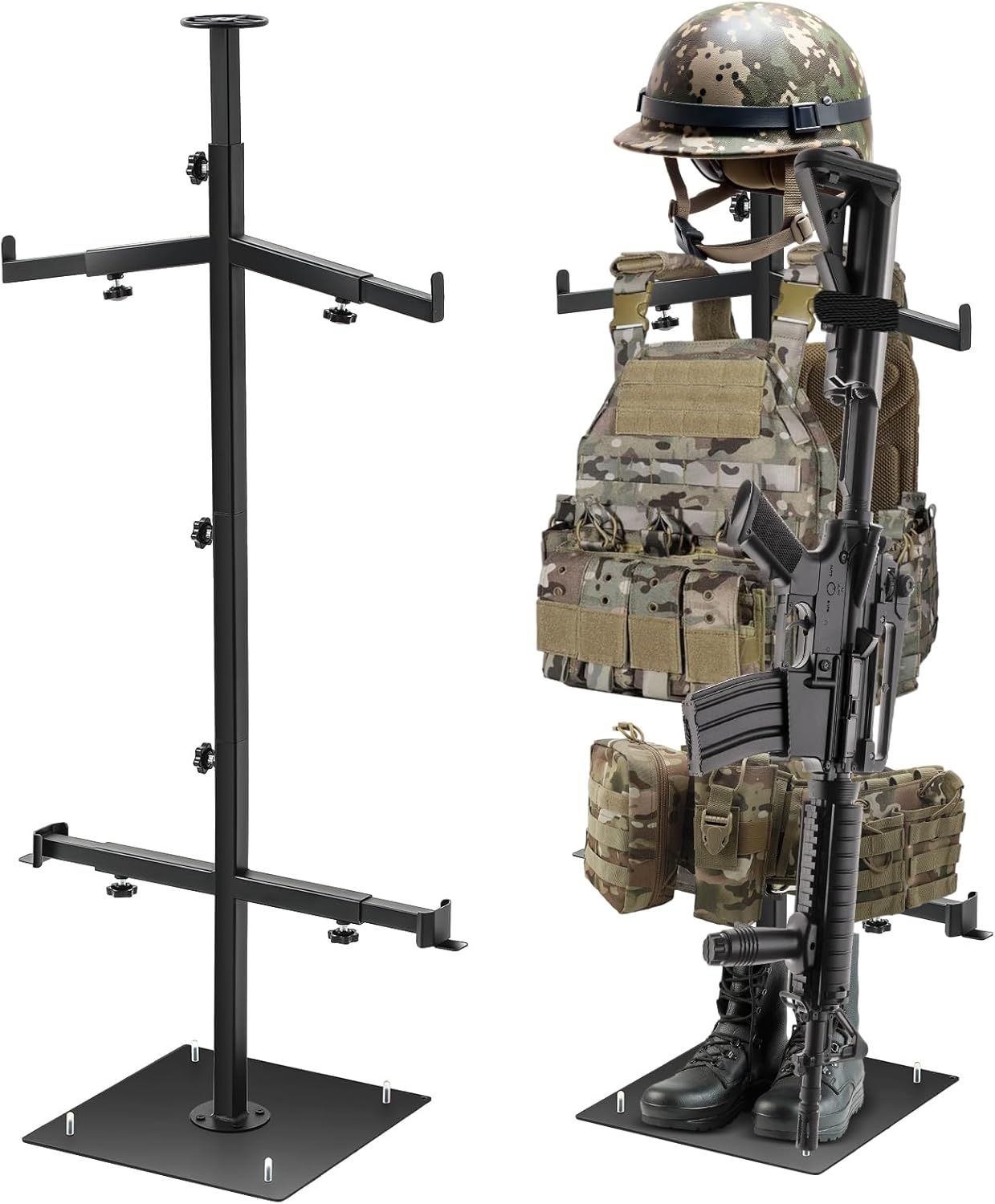 Tactical Gear Stand for Helmet Vest Belt Display Rack Organizer