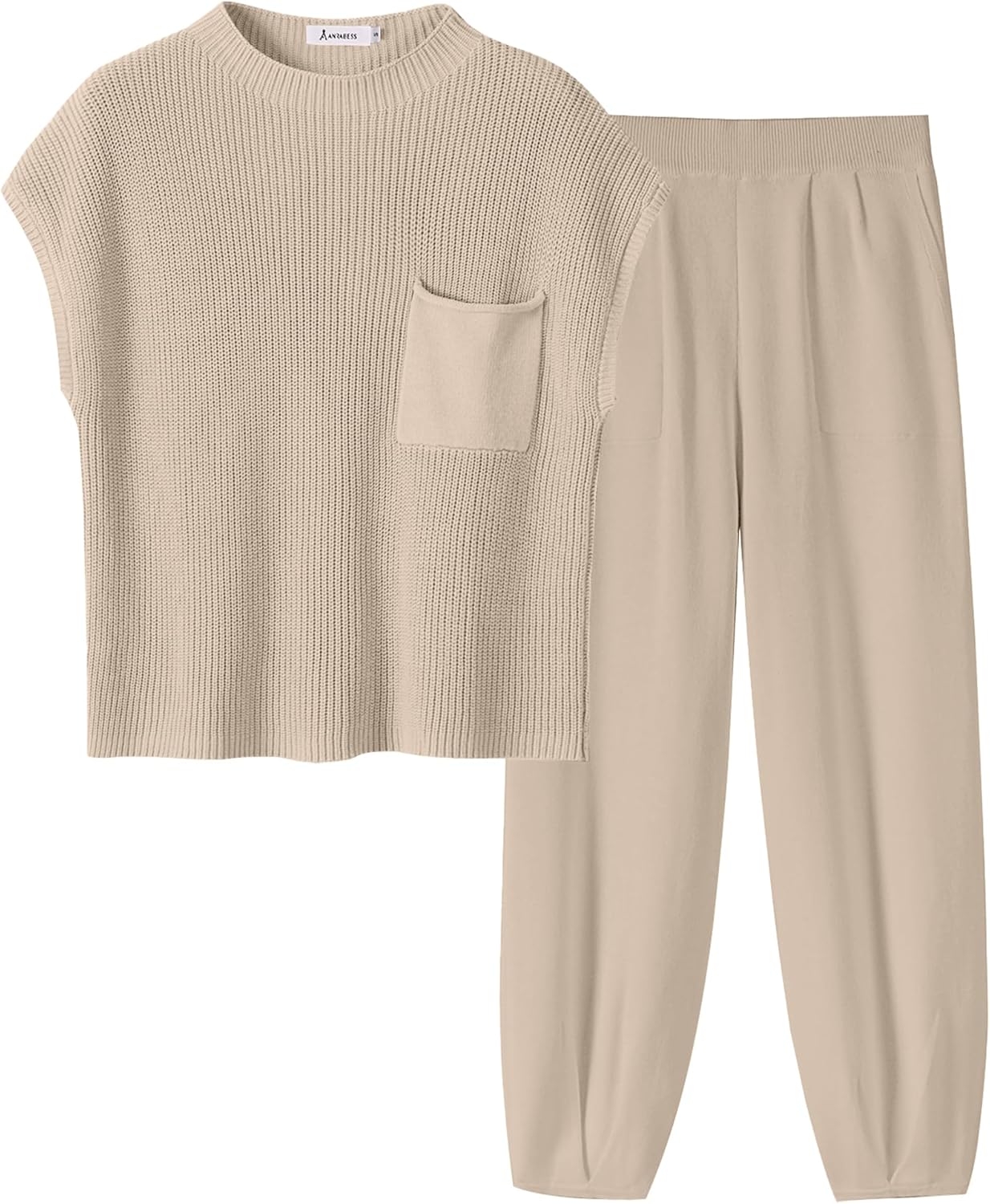 Stylish Women's Two Piece Outfits Knit Sweater Vest Crop Top