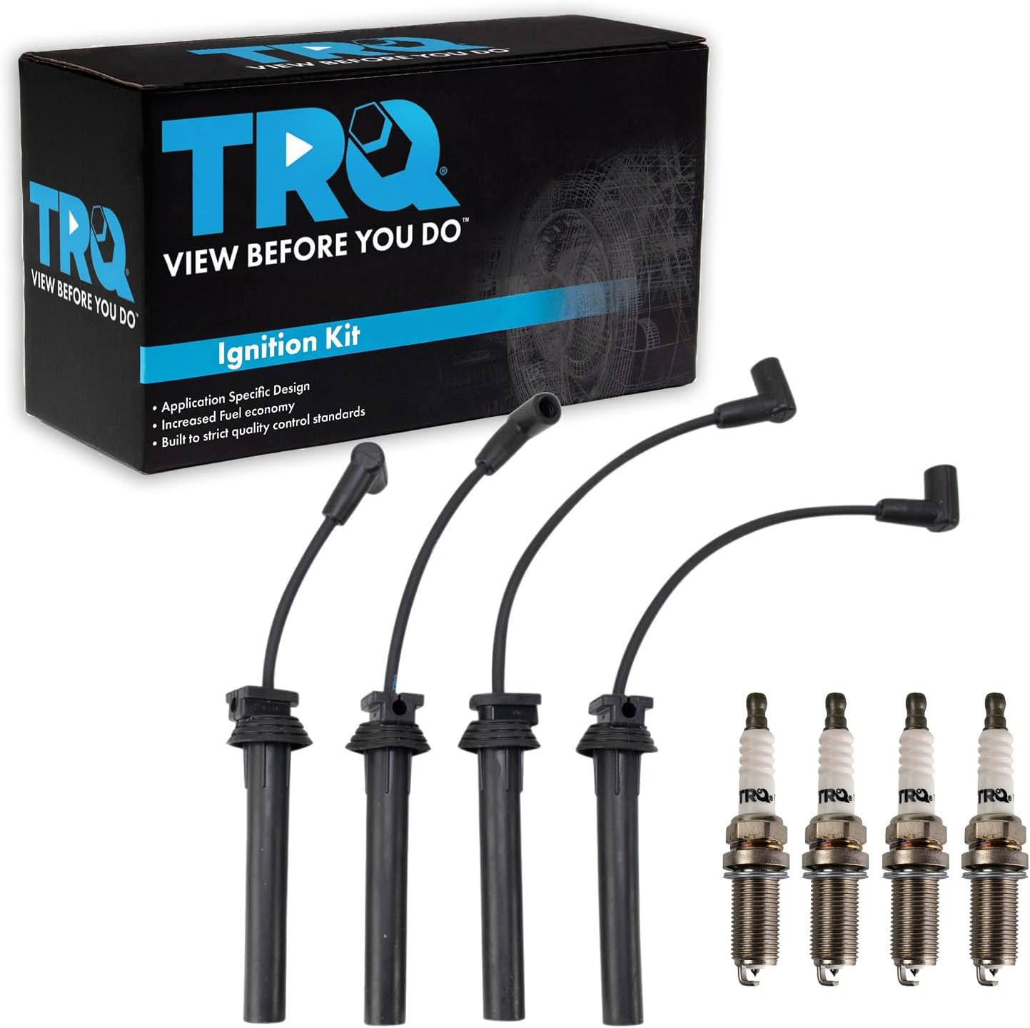 TRQ Ignition Kit Spark Plugs Wire Set for Mini Cooper 2002-2008