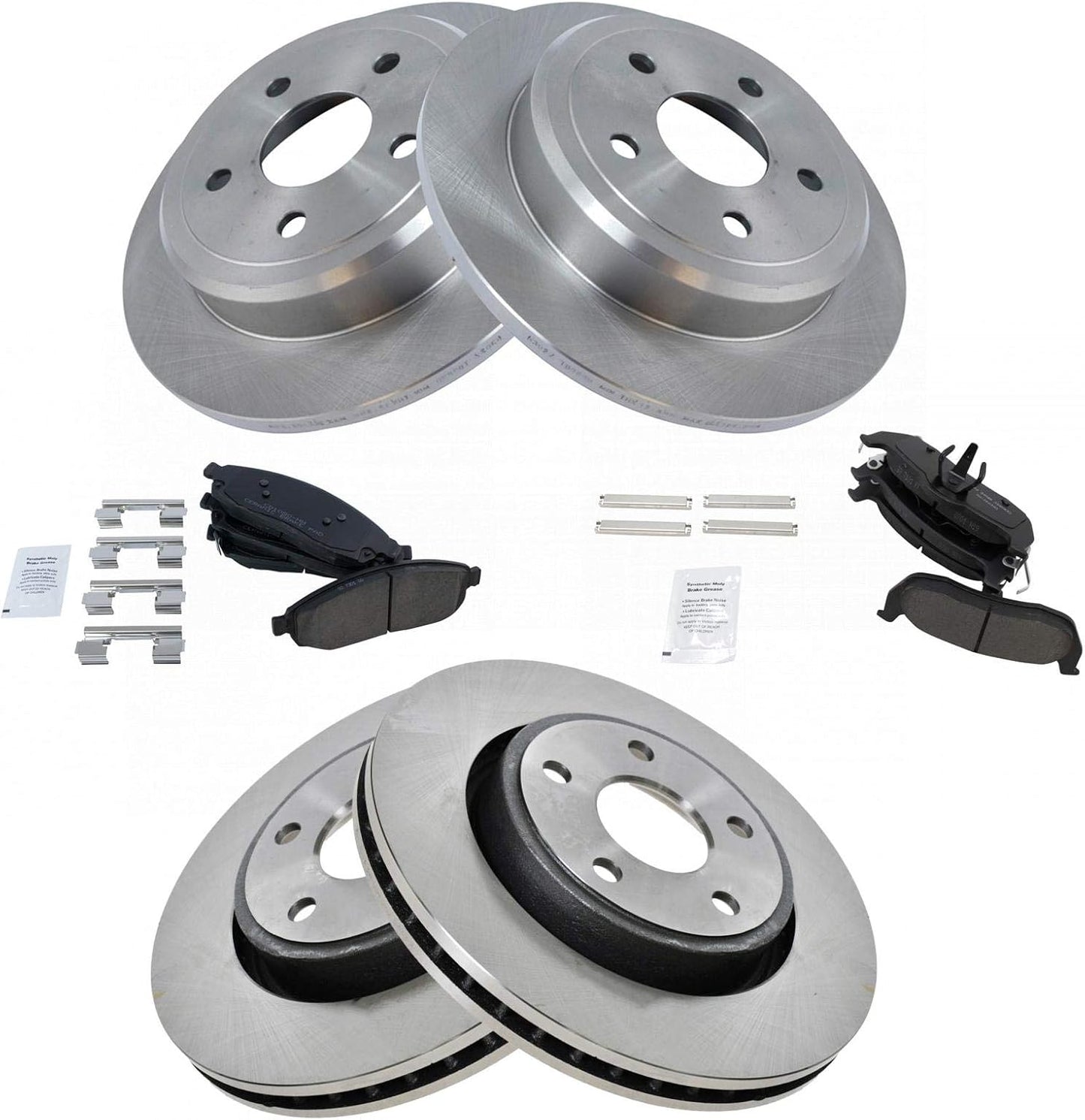 TRQ Brake Pad & Rotor Kit for 2006-2010 Jeep Commander