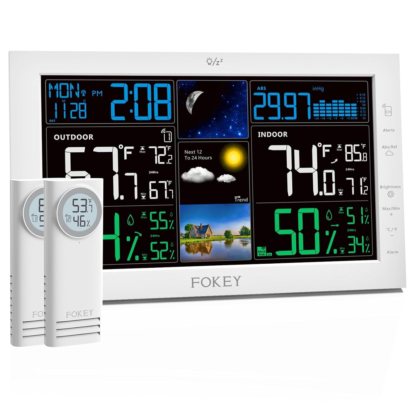 Weather Station Wireless Indoor Outdoor with Atomic Clock Function