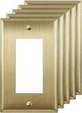 1-Gang Brushed Brass Metal Wall Plate 5-Pack - Stainless Steel Look