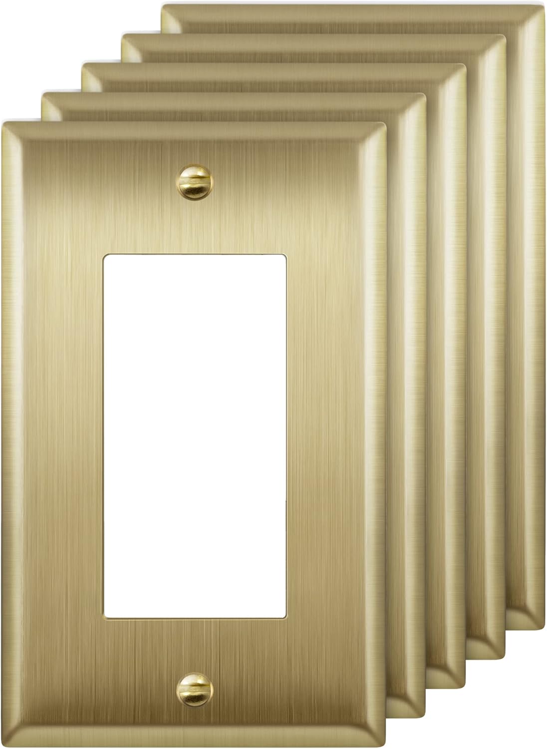 ENERLITES Decorator Switch Outlet Metal Wall Plate 5 Pack