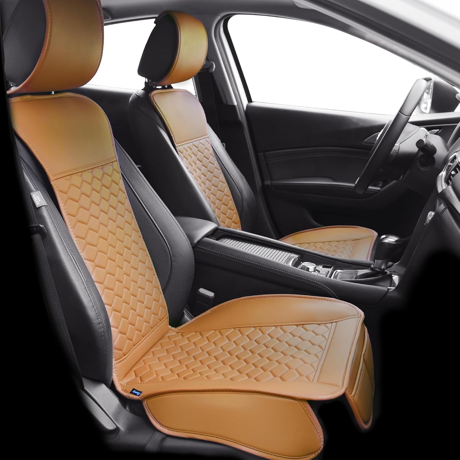 Elantrip 2PCs Front Car Seat Covers - Waterproof Leather Protectors