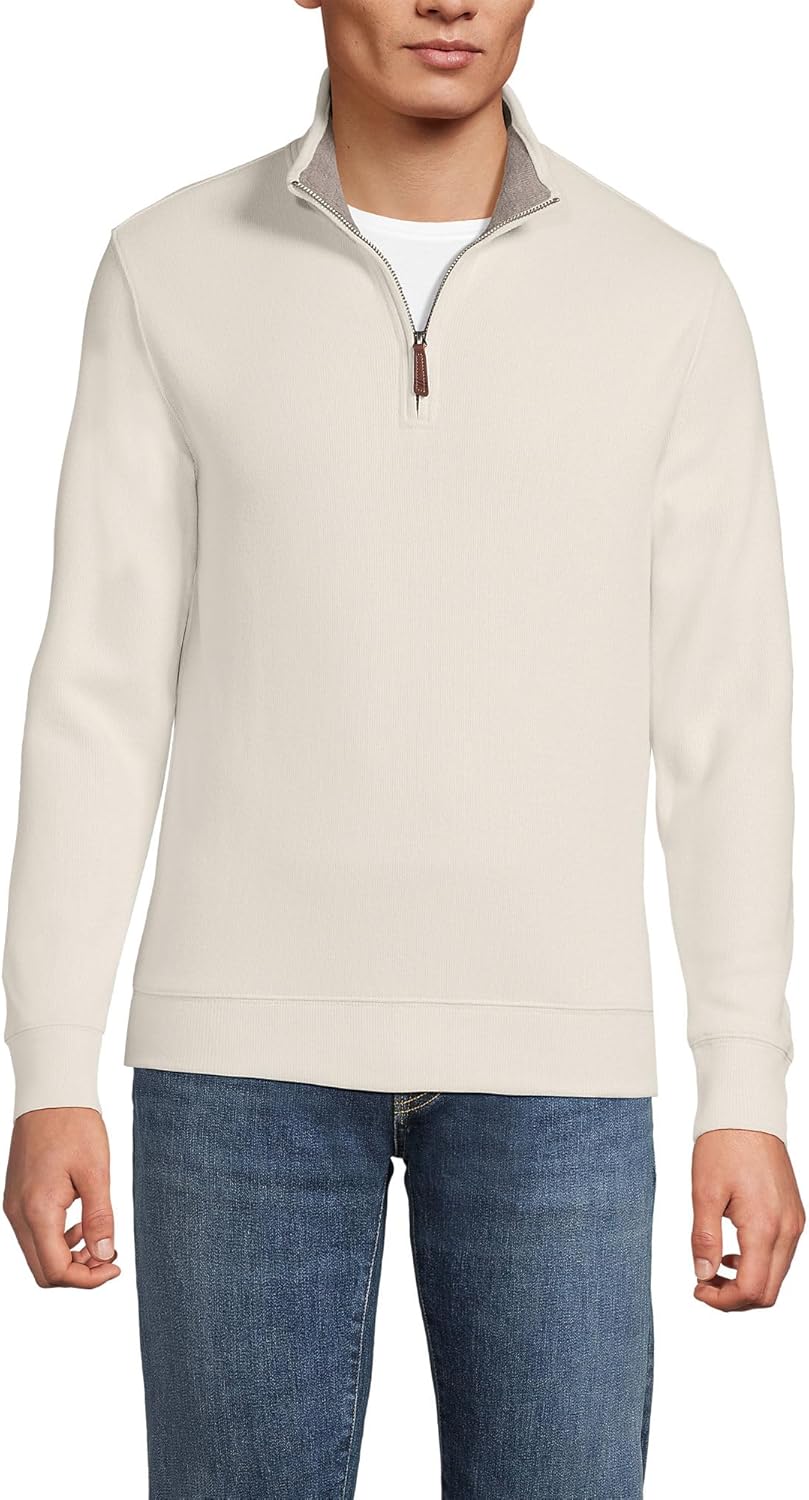 Lands' End Bedford Rib Quarter Zip Pullover Sweater Review