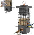 KRUOO Metal Squirrel Proof Bird Feeder for Outdoors - Durable Seed