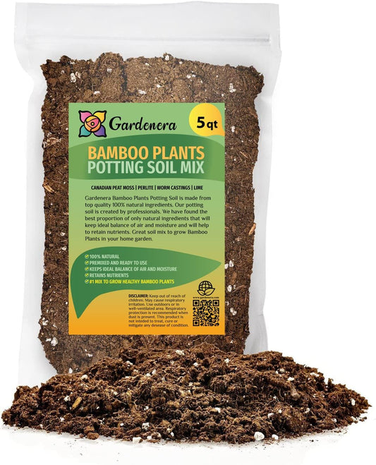 GARDENERA Premium Bamboo Potting Soil Mix for Healthy Growth