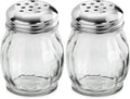 Glass Swirl Cheese & Crushed Red Pepper Shaker Set - Durable 6-Ounce