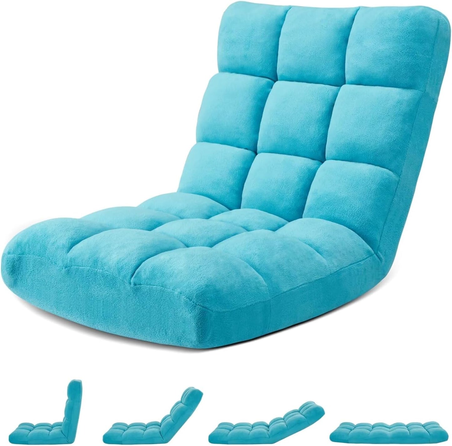 Folding Floor Gaming Chair with Adjustable Backrest for Comfort