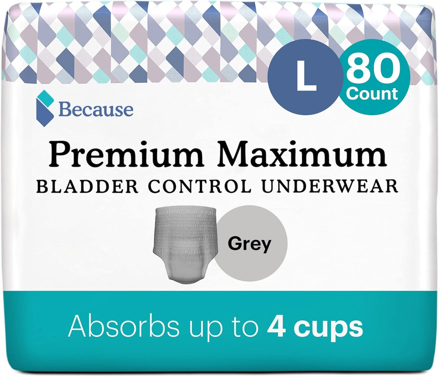 Ultimate Overnight Leak Protection -Grey, Large