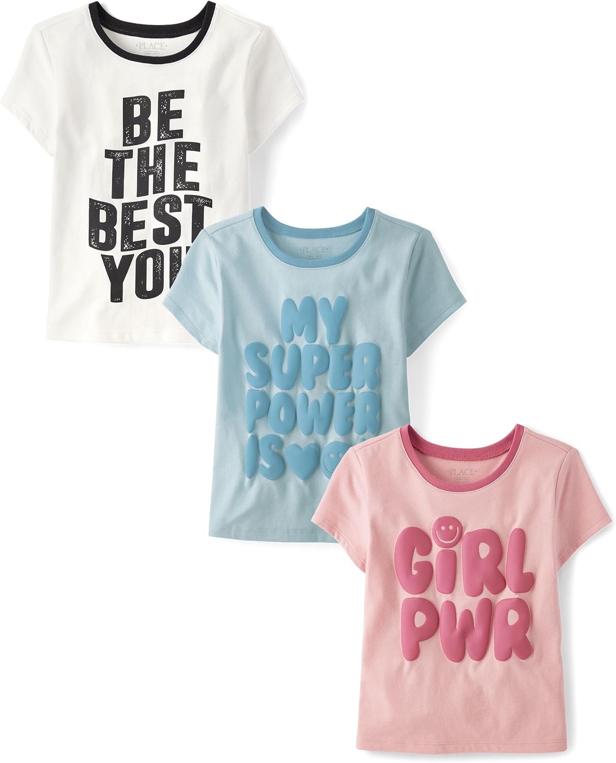 Girls Sports Graphic T-Shirts 3 Pack for Trendy Kids Fashion