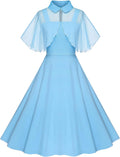 1950s Dresses for Women Vintage Goth Swing Cocktail Dress with Pockets