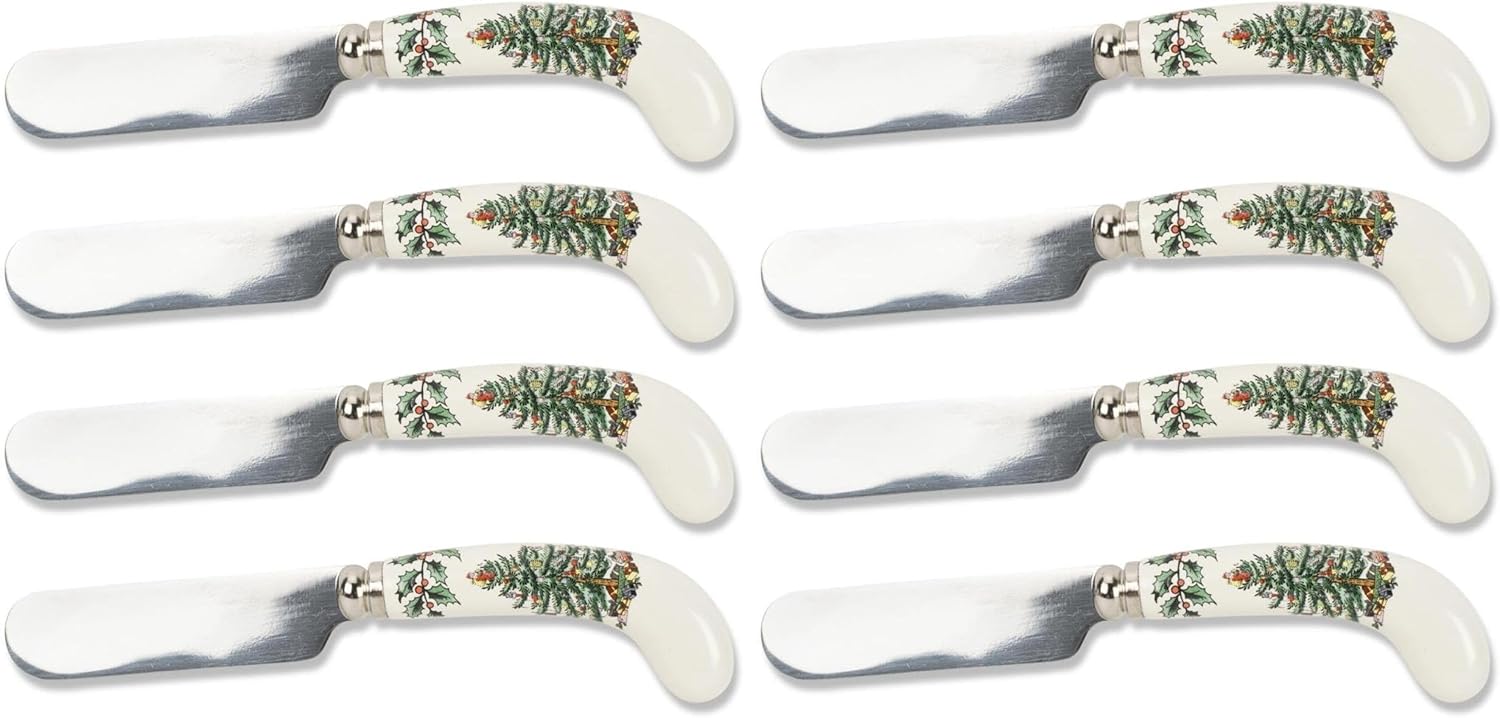 Spode Christmas Tree Cheese Spreaders Set of 4 for Holiday Fun