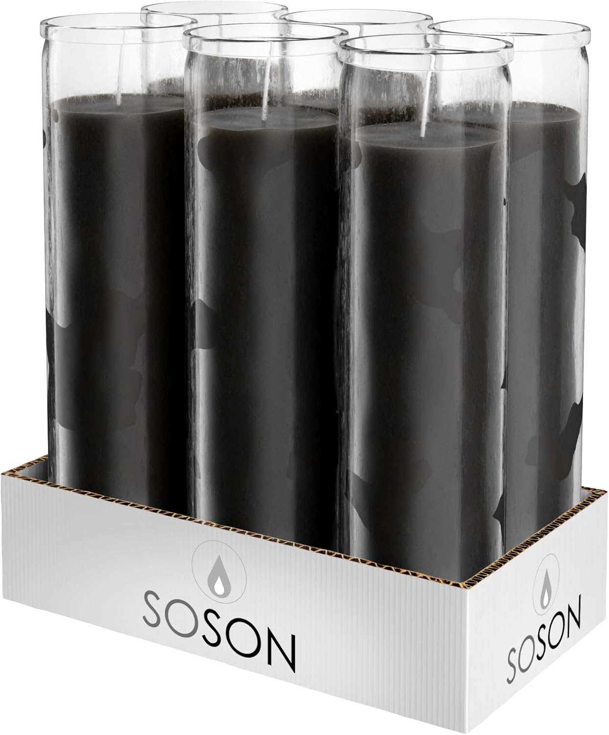 2x8 inch Black Devotional Candles - 90 Hours of Serenity