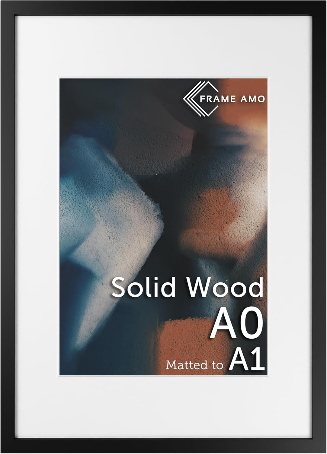 Solid Wood Poster Frame for A0 and A1 Images - Black Finish