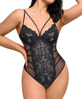 FeelinGirl Lace Shapewear Bodysuits for Women with Tummy Control