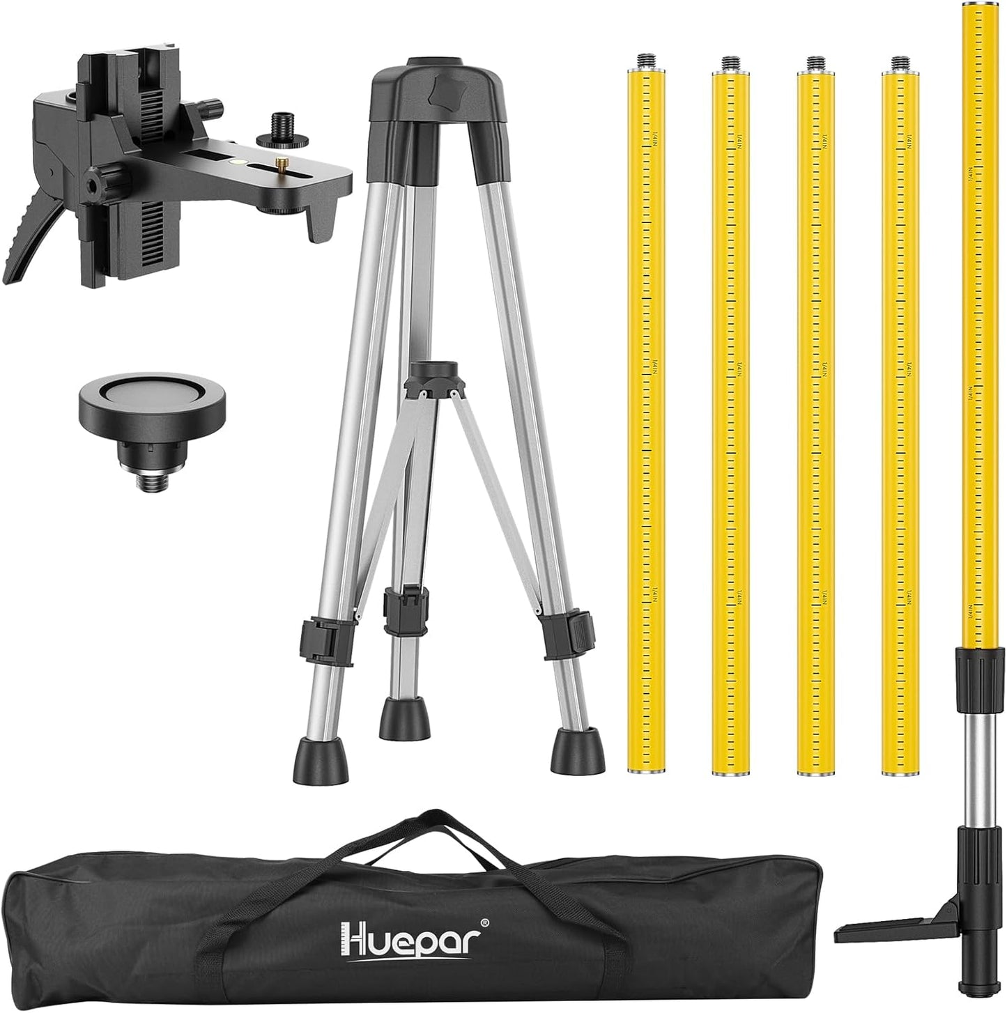 Huepar 12 Ft Laser Level Pole with Tripod for Precision Work