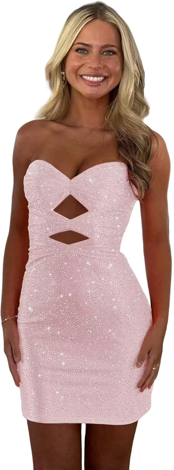 Sparkly Sequin Homecoming Dresses for Teens - Strapless Mini
