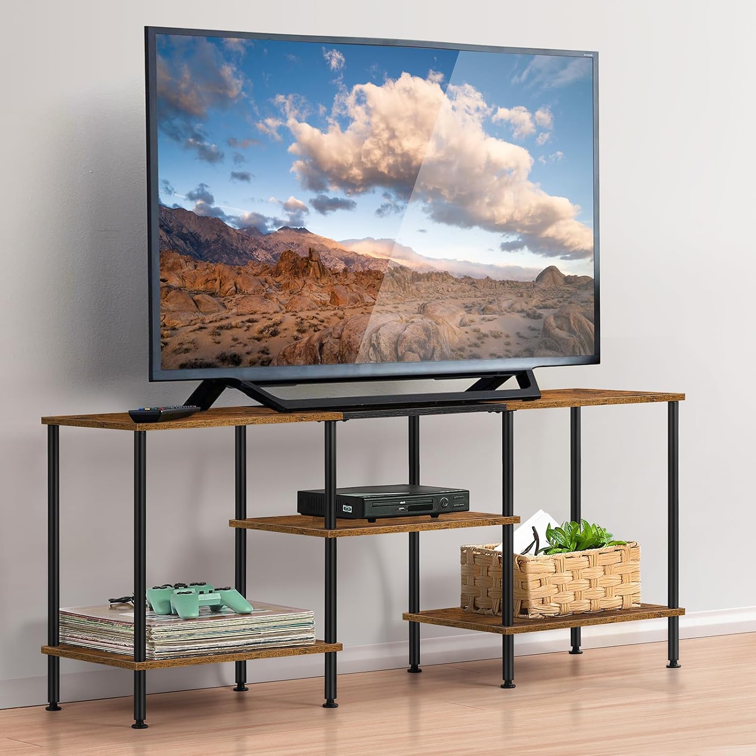 Rustic Industrial TV Stand - Ample Storage for 50 TV