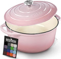5 Quart Enameled Cast Iron Dutch Oven Pink - Oven Safe to 500F