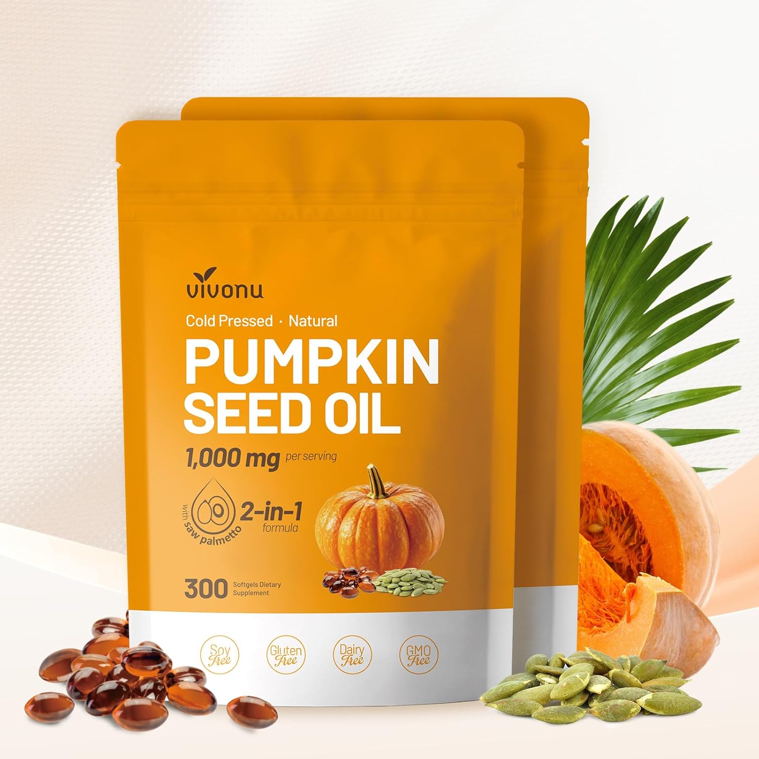 Pumpkin Seed Oil with Saw Palmetto Capsules for Health Support