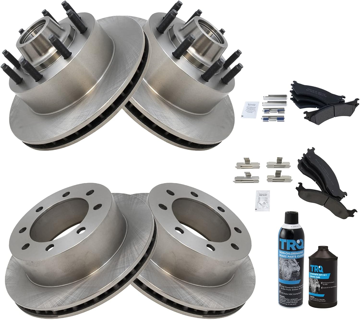 TRQ Front and Rear Brake Pad & Rotor Kit for Ford E-250