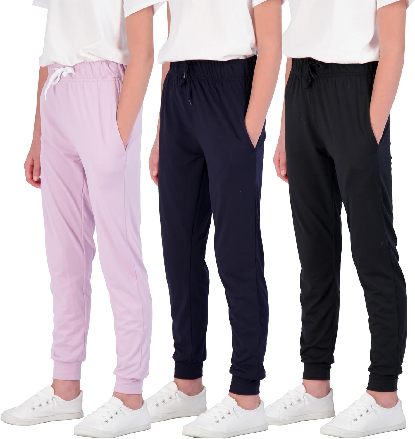 Real Essentials Girls' Lounge Joggers: Soft Athletic Sweatpants