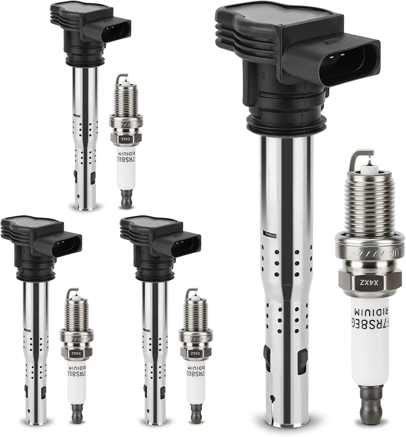UF575 Ignition Coil & Double Iridium Spark Plug for Audi VW