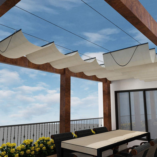 7ft x 16ft Retractable Sun Shade Canopy Cover for Outdoor Use