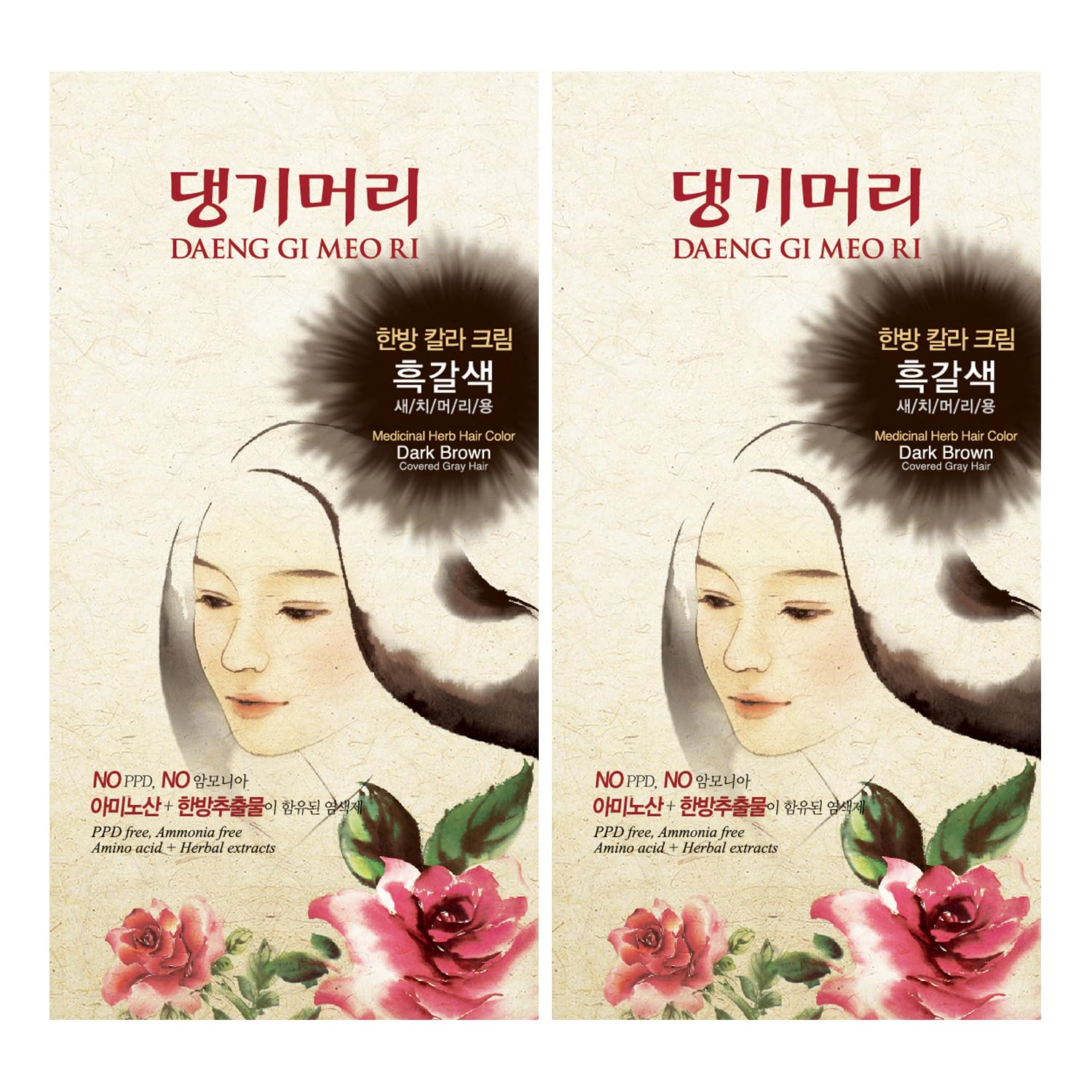 Daeng Gi Meo Ri Korean Herbal Hair Dye Color Cream for Gray Coverage