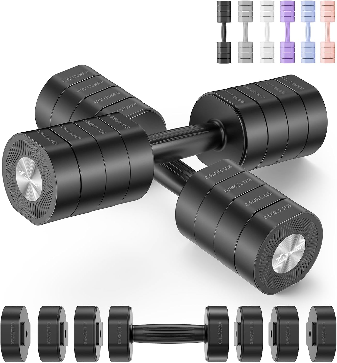 Adjustable Dumbbell Set of 2 for Home Workouts - Versatile Weights