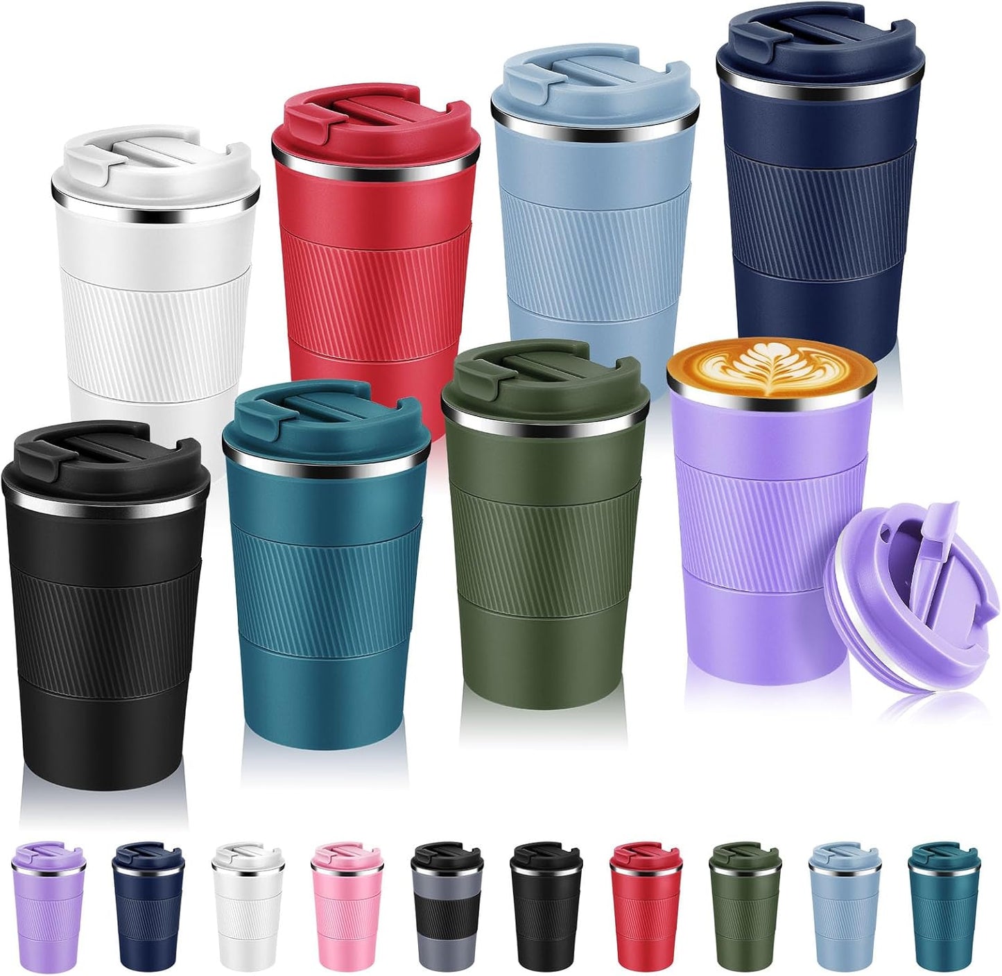Volhoply 13 oz Stainless Steel Insulated Travel Coffee Mug Set