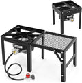 ROVSUN Portable Propane Gas Stove with Foldable Side Rack - Outdoor