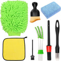 Microfiber Car Wash Mitt Applicator Towel and Detailing Brush Kit