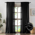 Elegant Black Sheer Curtains 108 in Long for Sliding Door - Light