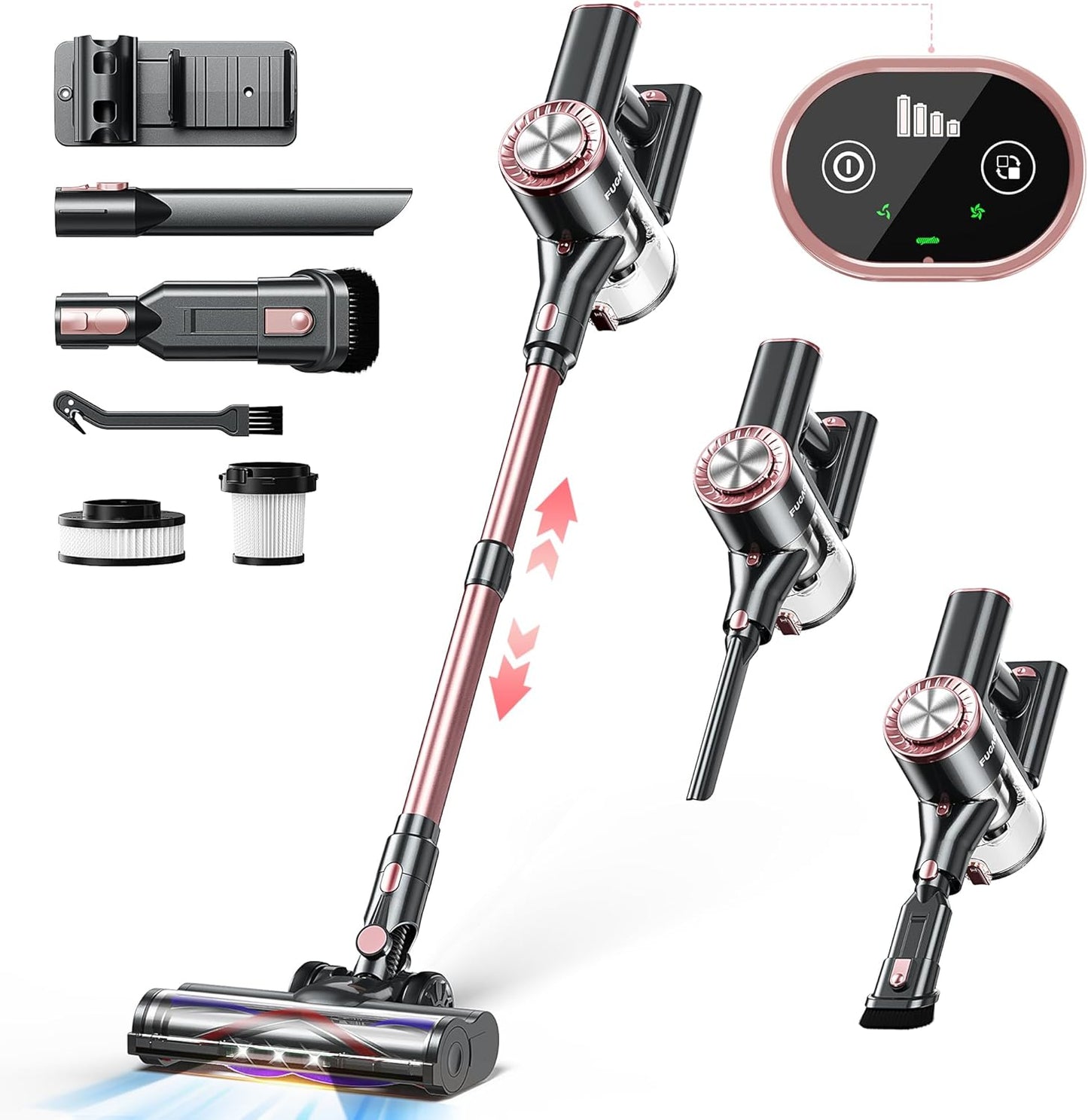 FUFACAL 23KPA Cordless Stick Vacuum - 42Mins Battery - 6in1 Lightweight Cleaner