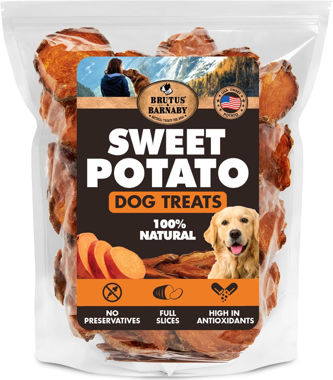 BRUTUS & BARNABY Sweet Potato Dog Treats for Sensitive Stomachs