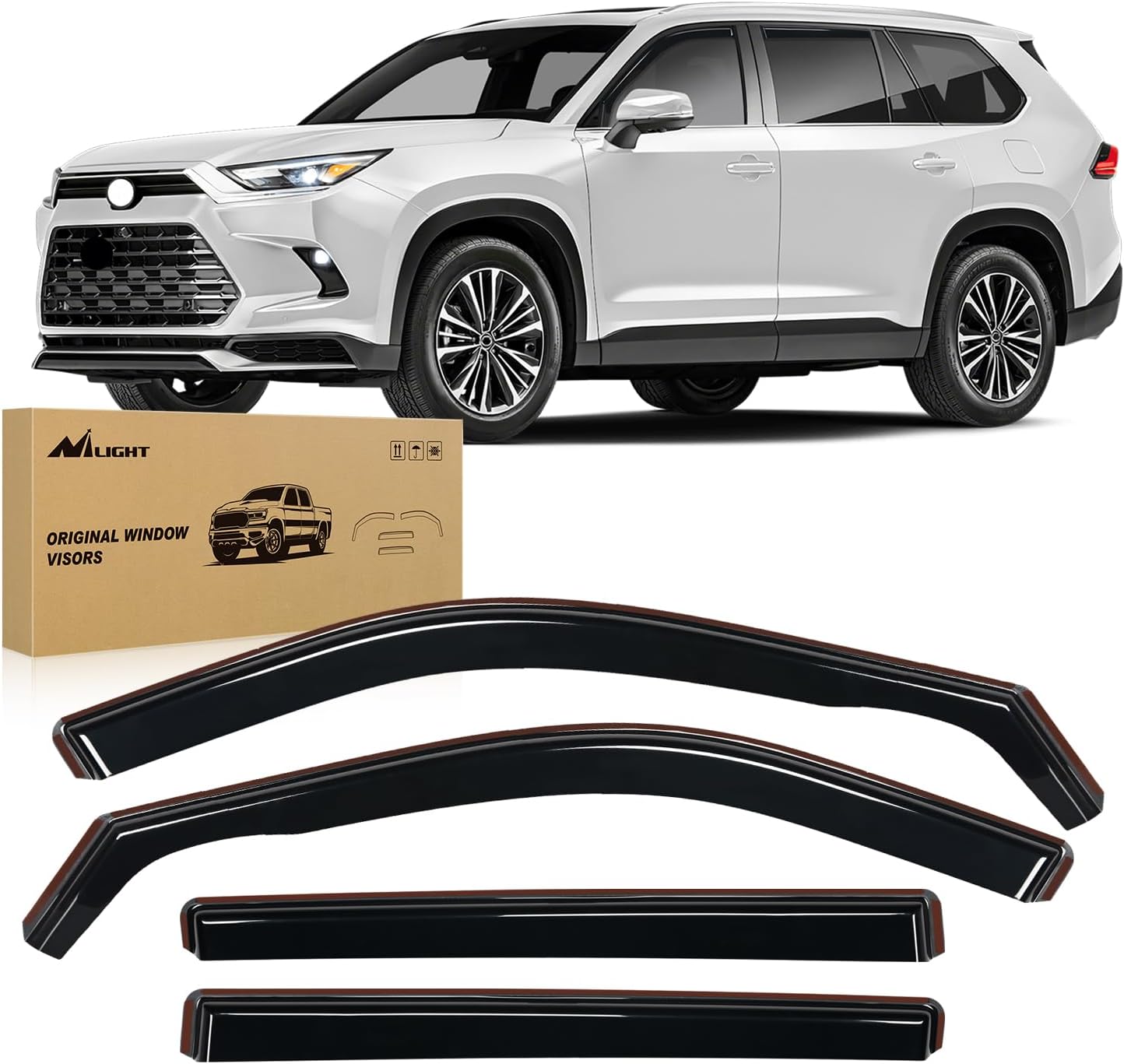 Nilight Window Deflectors for Toyota Highlander 2020-2025